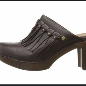 Dansko women’s Deni Brown Fringe Women's Clogs size 37 US 7